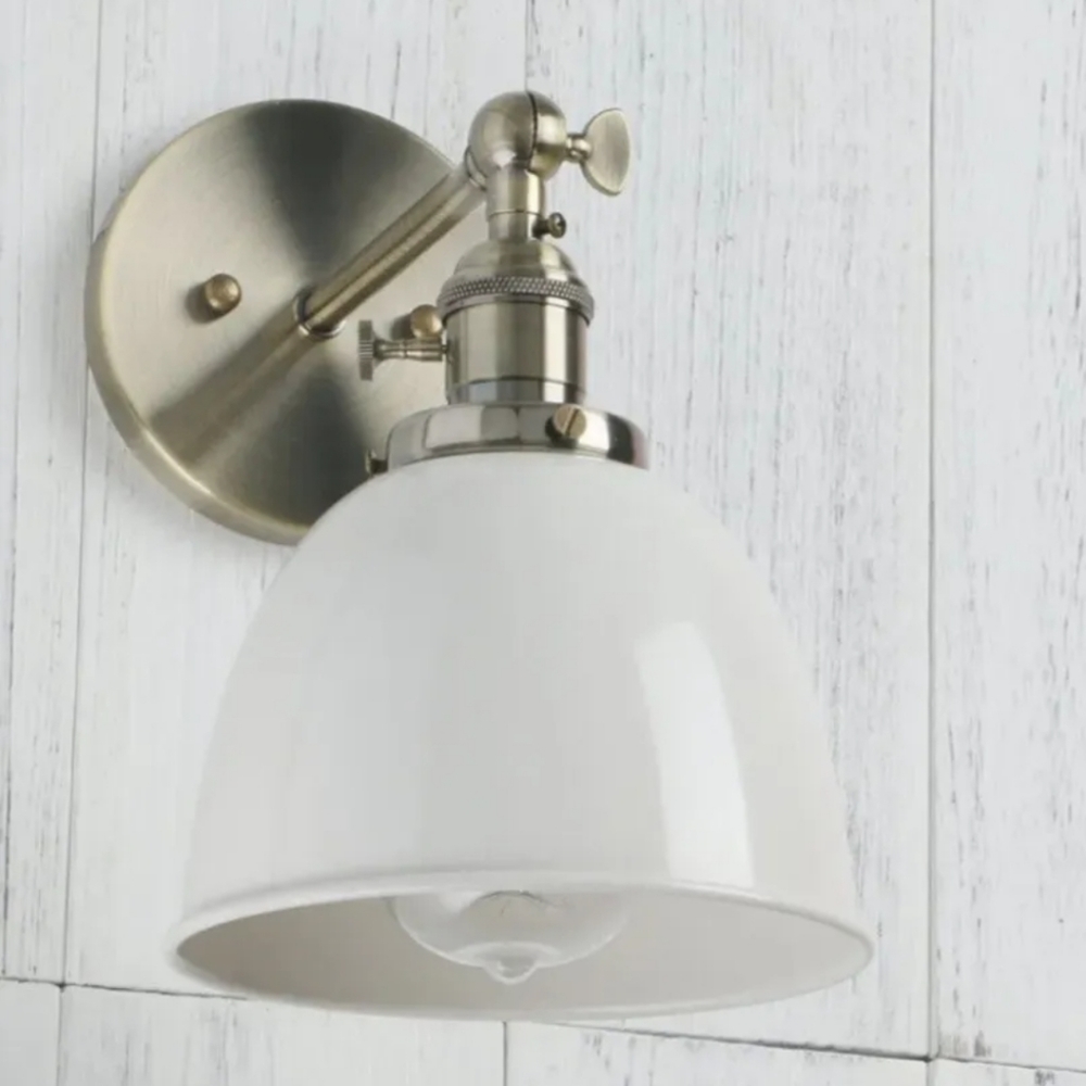 PERMO 6.3" Metal Dome Shade Industrial Wall Sconce Lighting